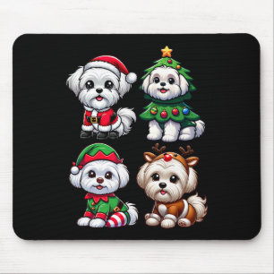 Maltesischer Weihnachtsbaum Santa Elf Kostüm Hund  Mousepad