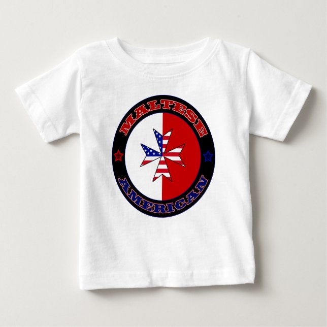 Maltesisches amerikanisches Cross-Ensign Baby T-shirt (Vorderseite)