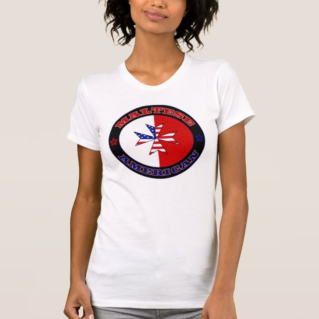 maltesisches amerikanisches Cross-Ensign, Malta T-Shirt (Vorderseite)