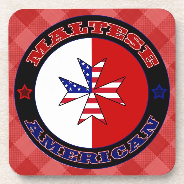 Maltesisches amerikanisches Cross-Ensign-Untersetz Getränkeuntersetzer (Vorderseite)