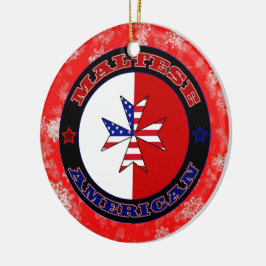 Maltesisches amerikanisches Ensign Cross Weihnacht Keramik Ornament