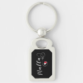 Maltesisches Flaggenherz, Malta Schlüsselanhänger