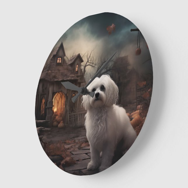 Maltesisches Halloween Beängstigend Große Wanduhr (Winkel)