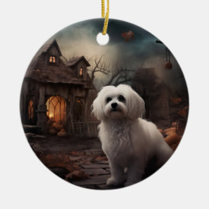 Maltesisches Halloween Beängstigend Keramik Ornament