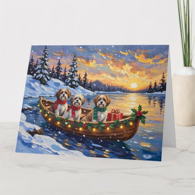 Malti Tzu Christmas Boat Holiday Karte (Vorderseite)