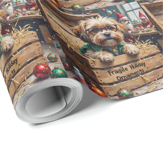 Malti Tzu Christmas Ornament Inspector Holiday Geschenkpapier (Rolleneckpunkt)