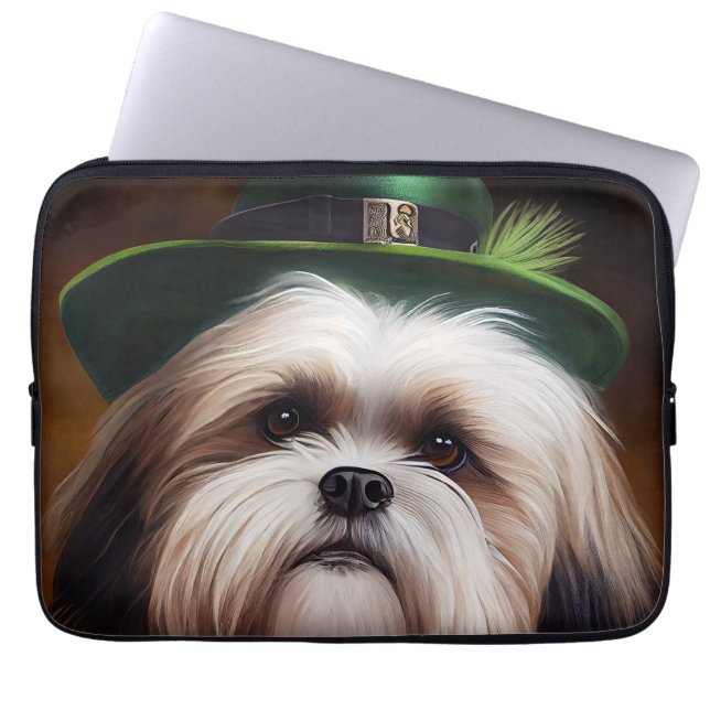 Malti Tzu Dog in St. Patrick's Day Dress Laptopschutzhülle (Vorderseite)