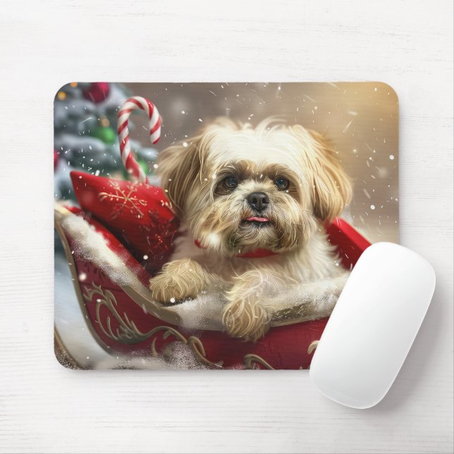 Malti Tzu Dog Weihnachtsfest Mousepad (Mit Mouse)