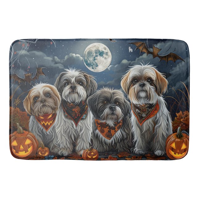 Malti Tzu Halloween Spooky Badematte (Vorderseite)