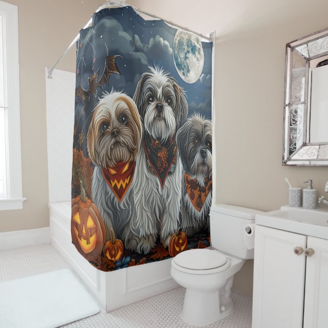 Malti Tzu Halloween Spooky Duschvorhang (Beispiel)