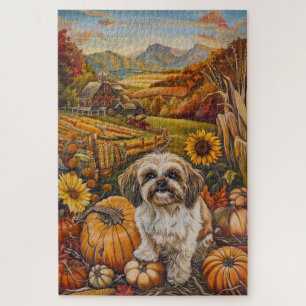Malti Tzu Hund Herbsternte Erntedankfest Puzzle