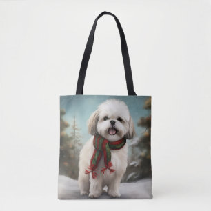 Malti Tzu Hund im Schnee Weihnachten