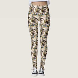Malti Tzu Hund mit Ostereiern Feiertag Leggings