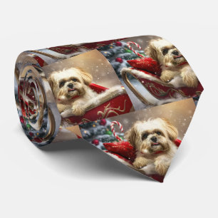 Malti Tzu Hund Weihnachtsfestlich Krawatte