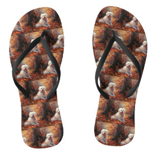 Malti Tzu im Herbst Leaves Fall Inspiriert Flip Flops