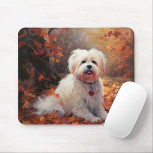 Malti Tzu im Herbst Leaves Fall Inspiriert Mousepad