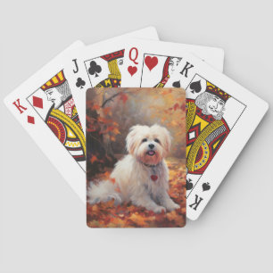 Malti Tzu im Herbst Leaves Fall Inspiriert Spielkarten