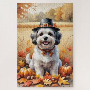 Malti Tzu im Herbstlaub Erntedankfest Kunst Puzzle