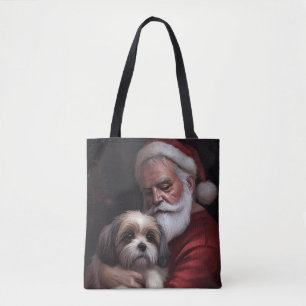 Malti Tzu mit Weihnachtsmann Festive Weihnachten