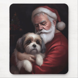 Malti Tzu mit Weihnachtsmann Festive Weihnachten Mousepad