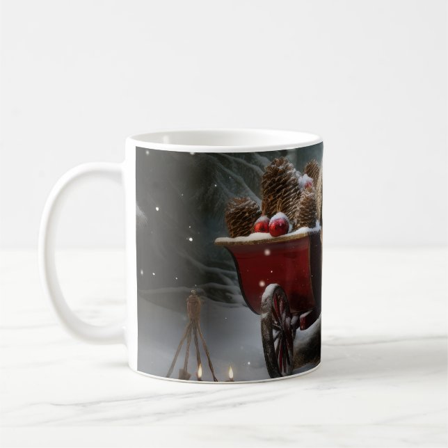 Malti tzu Snowy Sleigh Weihnachtsdekor Kaffeetasse (Links)