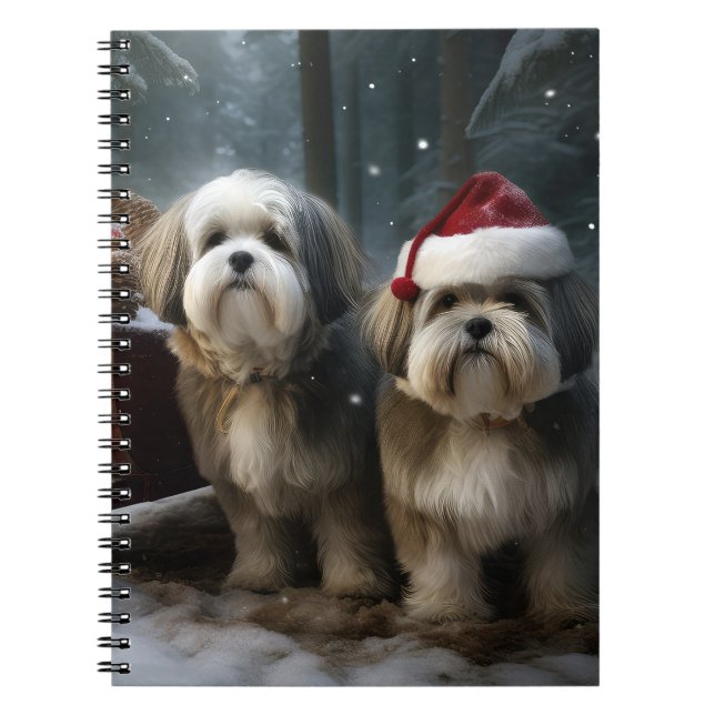 Malti tzu Snowy Sleigh Weihnachtsdekor Notizblock (Vorderseite)