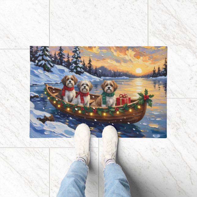 Malti Tzu Weihnachtsboot-Feiertag Fußmatte (Indoor)