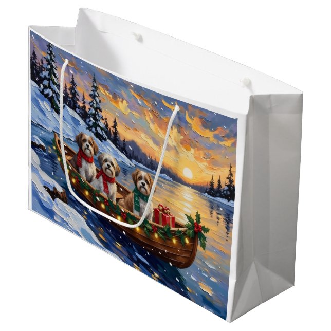 Malti Tzu Weihnachtsboot-Feiertag Große Geschenktüte (Vorderseite Schrägansicht)