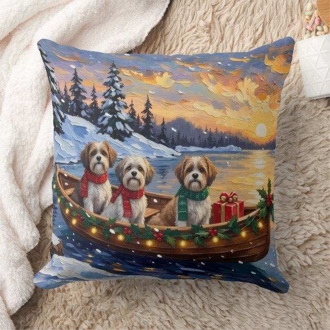 Malti Tzu Weihnachtsboot-Feiertag Kissen (Decke)