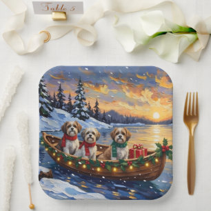Malti Tzu Weihnachtsboot-Feiertag Pappteller