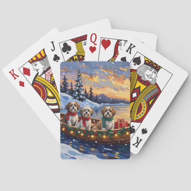 Malti Tzu Weihnachtsboot-Feiertag Spielkarten (Rückseite)