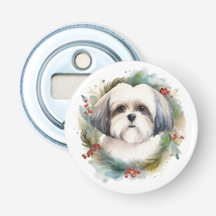 Malti Tzu Weihnachtskranz Festiver Welpe Flaschenöffner