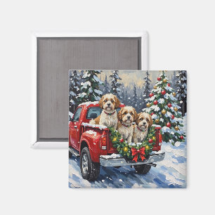 Malti-Tzu Weihnachtsroter LKW Urlaub Magnet