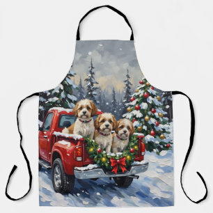 Malti-Tzu Weihnachtsroter LKW Urlaub Schürze