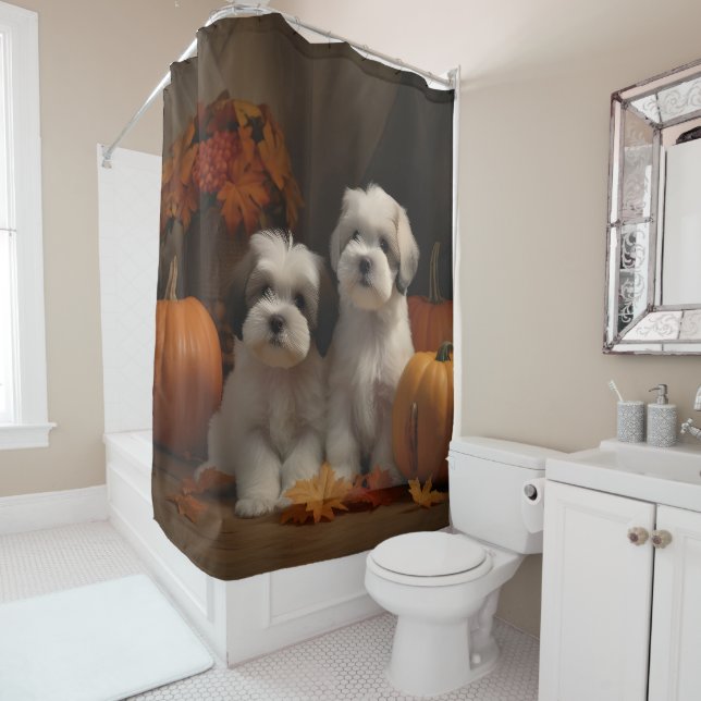 Malti tzu Welppy Autumn Delight Pumpkin Duschvorhang (Beispiel)