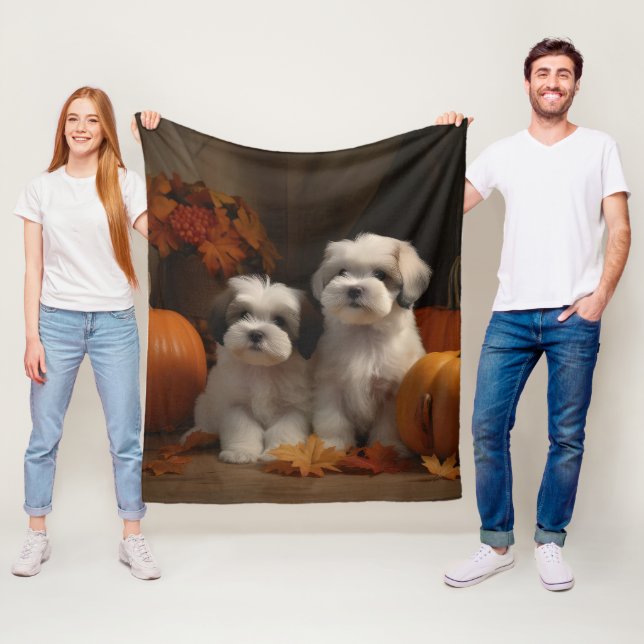 Malti tzu Welppy Autumn Delight Pumpkin Fleecedecke (Beispiel)