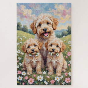 Maltipoo Baby Breath Wiesen Kunst Puzzle
