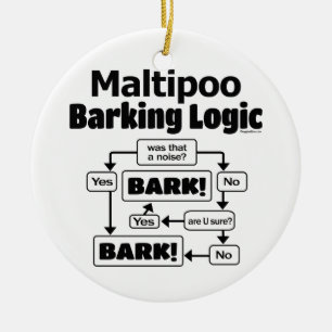 Maltipoo Barking Logic Keramik Ornament