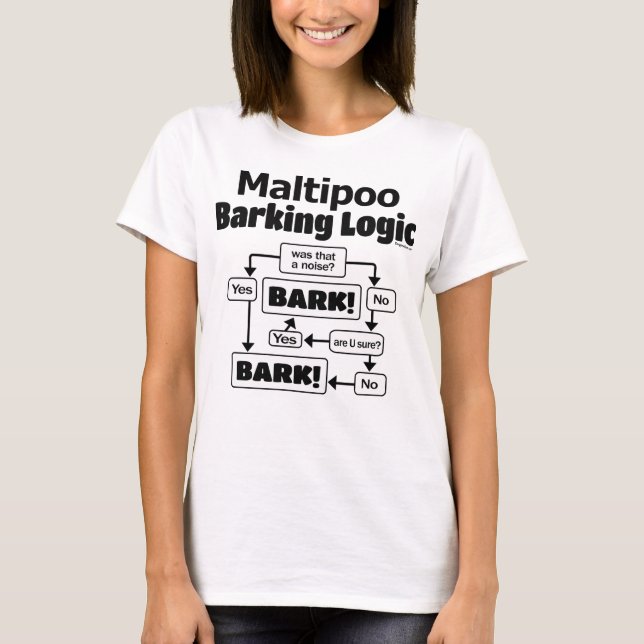 Maltipoo Barking Logic T-Shirt (Vorderseite)