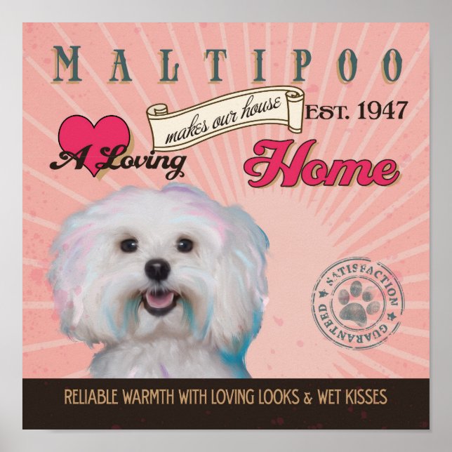 Maltipoo Dog Art Poster - macht unser Haus Zuhause (Vorne)