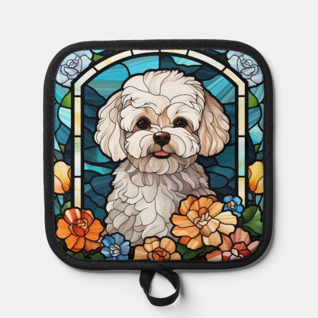 Maltipoo Dog Pot Holders Topflappen (Vorderseite)