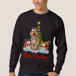 Maltipoo Dog Xmas Tree Lighting Santa Maltipoo Chr Sweatshirt