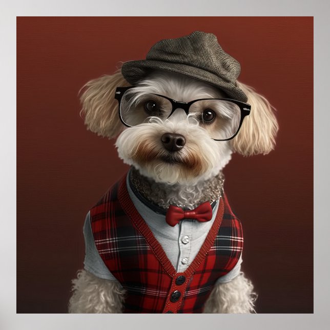 Maltipoo Hipster Dog Poster (Vorne)