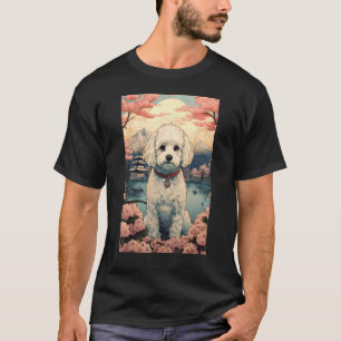 Maltipoo-Hund Ästhetik Japanische Ukiyo e 4 T-Shirt