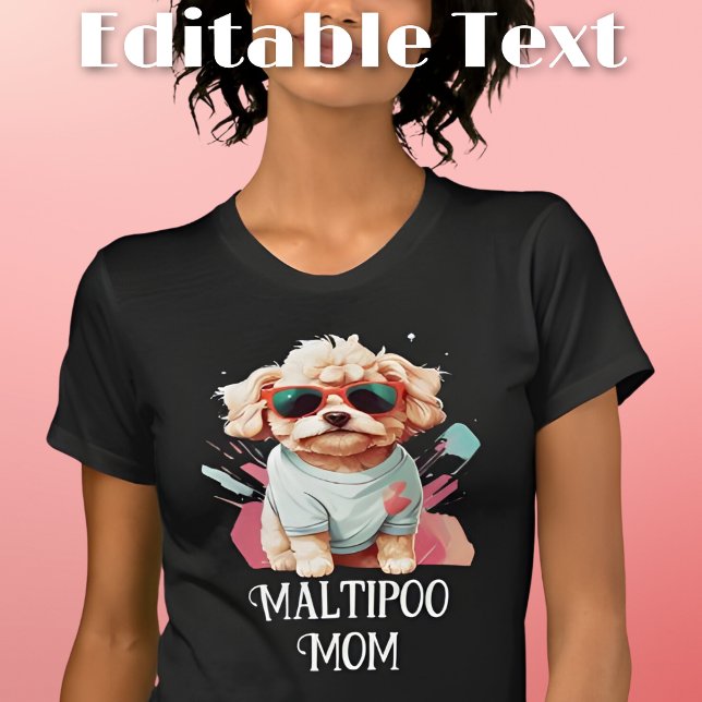 Maltipoo Hund Mama Sonnenbrille T-Shirt (Von Creator hochgeladen)