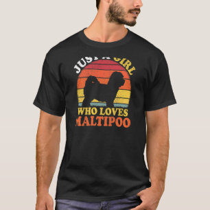 Maltipoo Hund Vintag nur ein Mädchen, das Maltip L T-Shirt