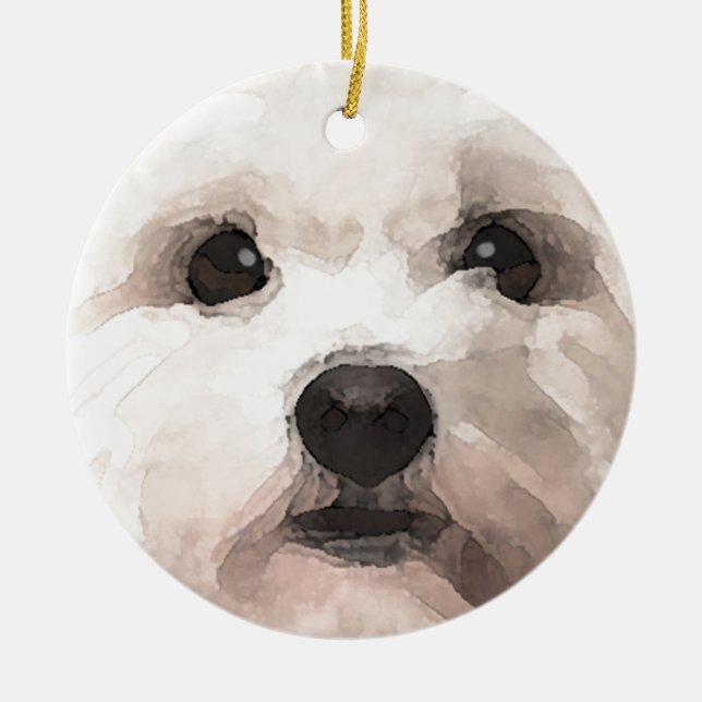 Maltipoo Keramik Ornament (Vorne)