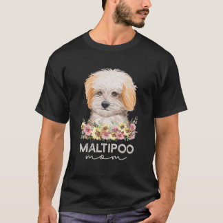 Maltipoo Mama Dog Mama Floral T-Shirt