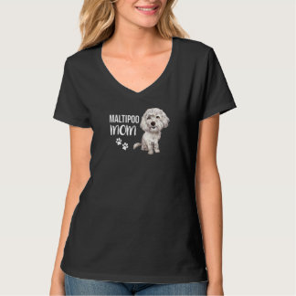 Maltipoo Mama Welpe Hund Wagenwagen Schwanz Nassna T-Shirt