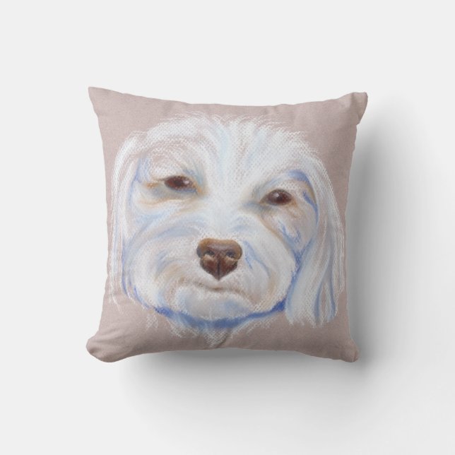 Maltipoo mit Attitude Kissen (Vorderseite)